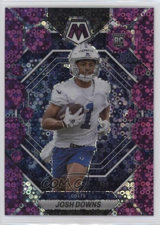 2023 Panini Mosaic Rookies No Huddle Purple Prizm /50 Josh Downs #339 Rookie RC