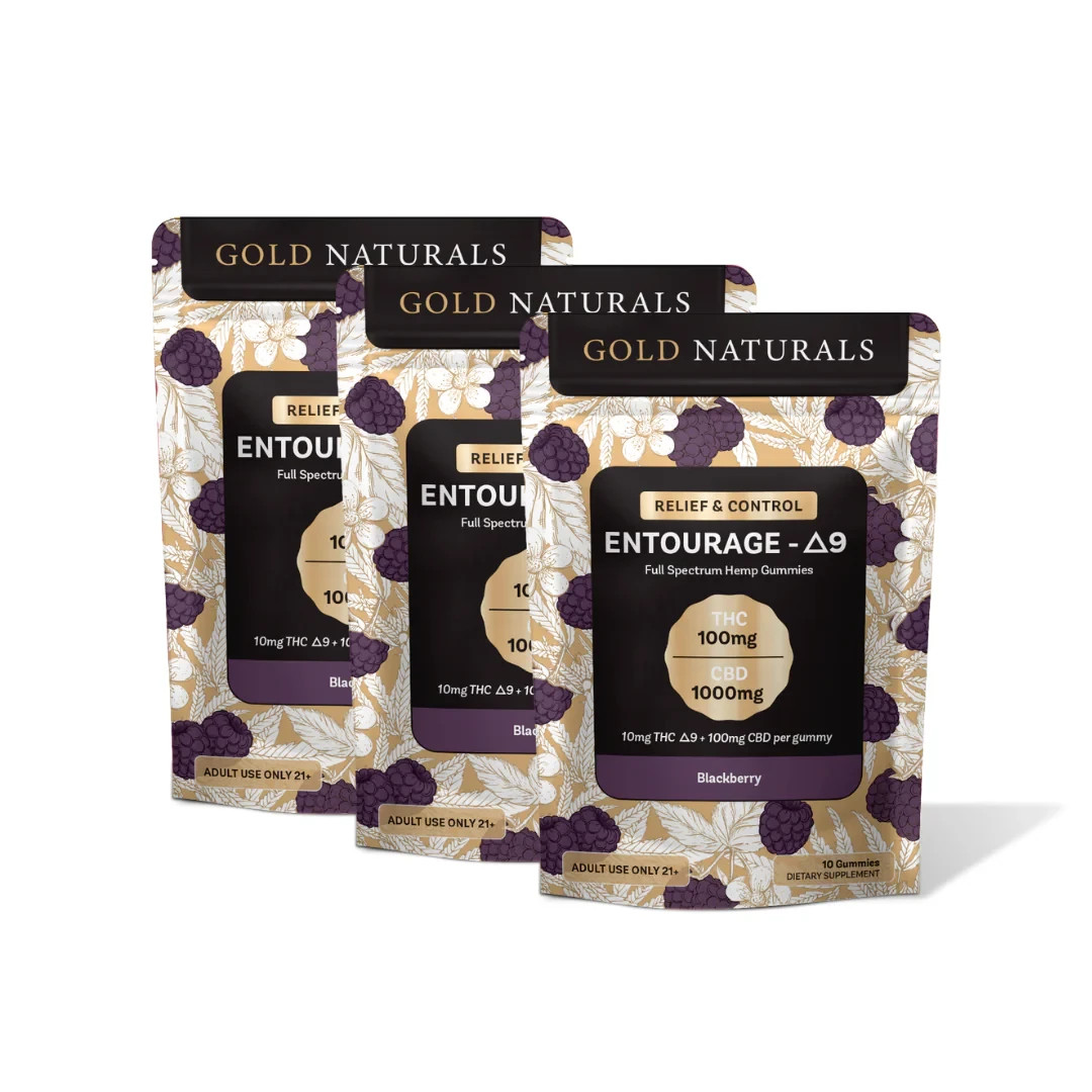 Gold Naturals 10 Mg Entourage Gummy Bundle Gummies for Relaxation Sleep Support