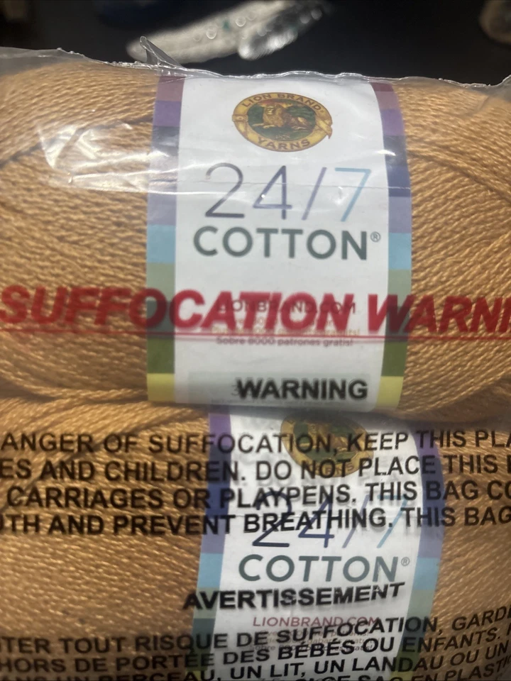 Lion Brand 761-124 24/7 hilo de algodón camel (3 paquetes) Foto 3 de 3