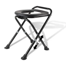 Upgraded Portable Toilet, Height Adjustable Camping Toilet Portable Potty for...