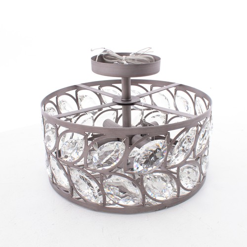 Elk 12244/4 Blemished Crisanta 4LT Semi Flush Mount Weathered Zinc Clear Crystal