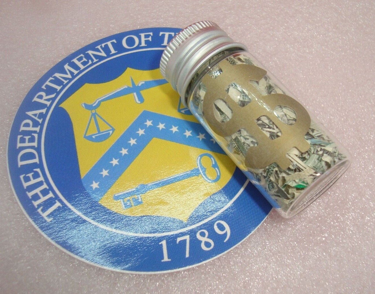 USA TREASURY Shredded Currency MoneyCash GlASS Bottle Aluminum Lid eBay