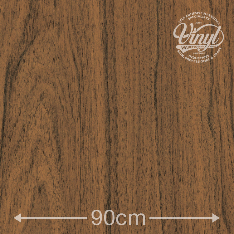90cm Mid Walnut Sticky Vinyl Fablon (200-5200) Cut to size 1 to 15 metres