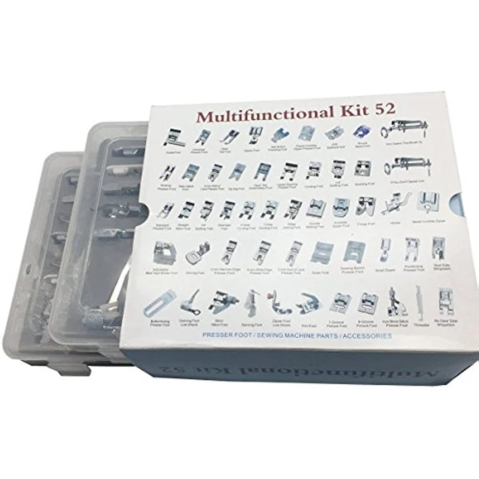 Juego de pies prensatelas domésticos profesionales 52 piezas para Brother, Singer, Janome... Foto 2 de 4