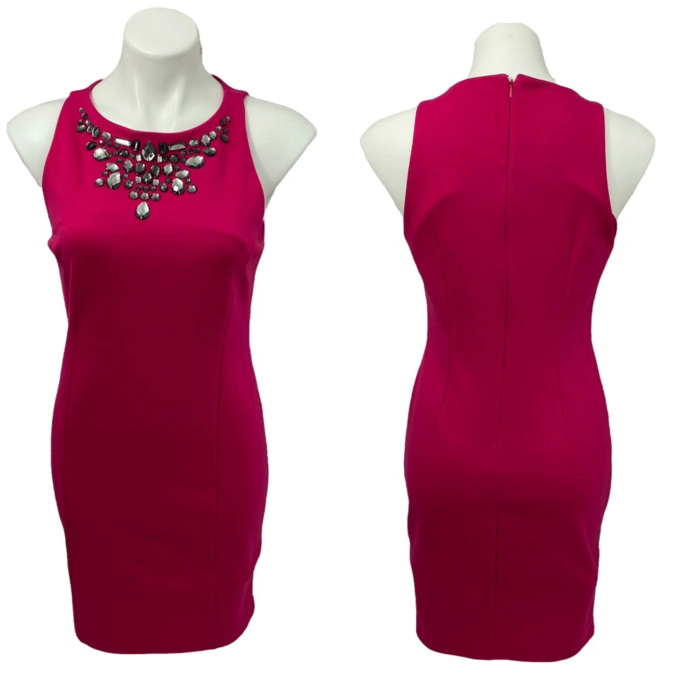 Style & Co Vestido Blazer Mujer Talla 8 Lote Rosa Cuentas Sin Mangas Trabajo Oficina Fecha Foto 2 de 4