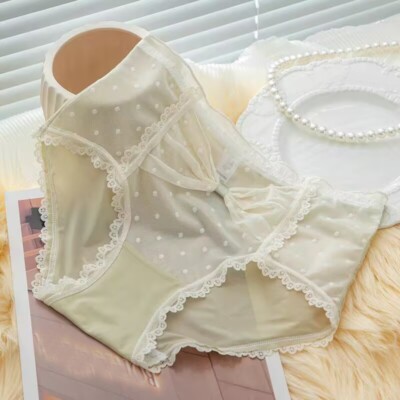 Japanese Sweet Girls Briefs Sheer Lolita Panties Cute Lace Students Underpants