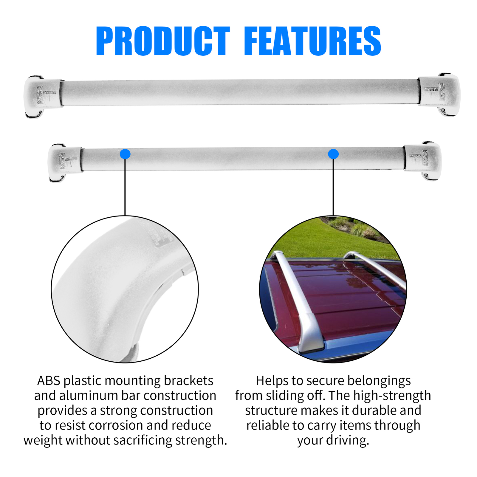 2PC For 1419 Toyota Highlander Roof Rack Cross Bars Luggage Carrier