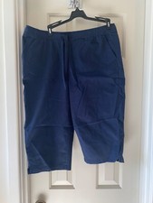 DENIM  CO Petite Casual EasyWear Twill Pull-On Skimmers NAVY sz MEDIUM PETITE