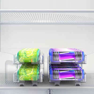2-Tier Pop Can Holders Beverage Dispensers For Fridge Pantry Cabinet 7º Slope