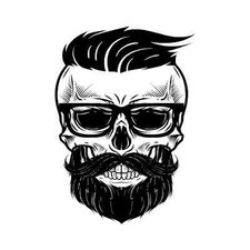 Bearded Skull Vinyl Car Window Decal Sticker