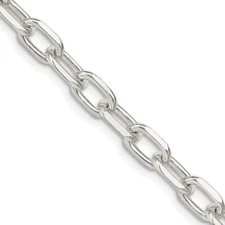 20" Sterling Silver 6.5mm Diamond-cut Long Link Cable Chain Necklace