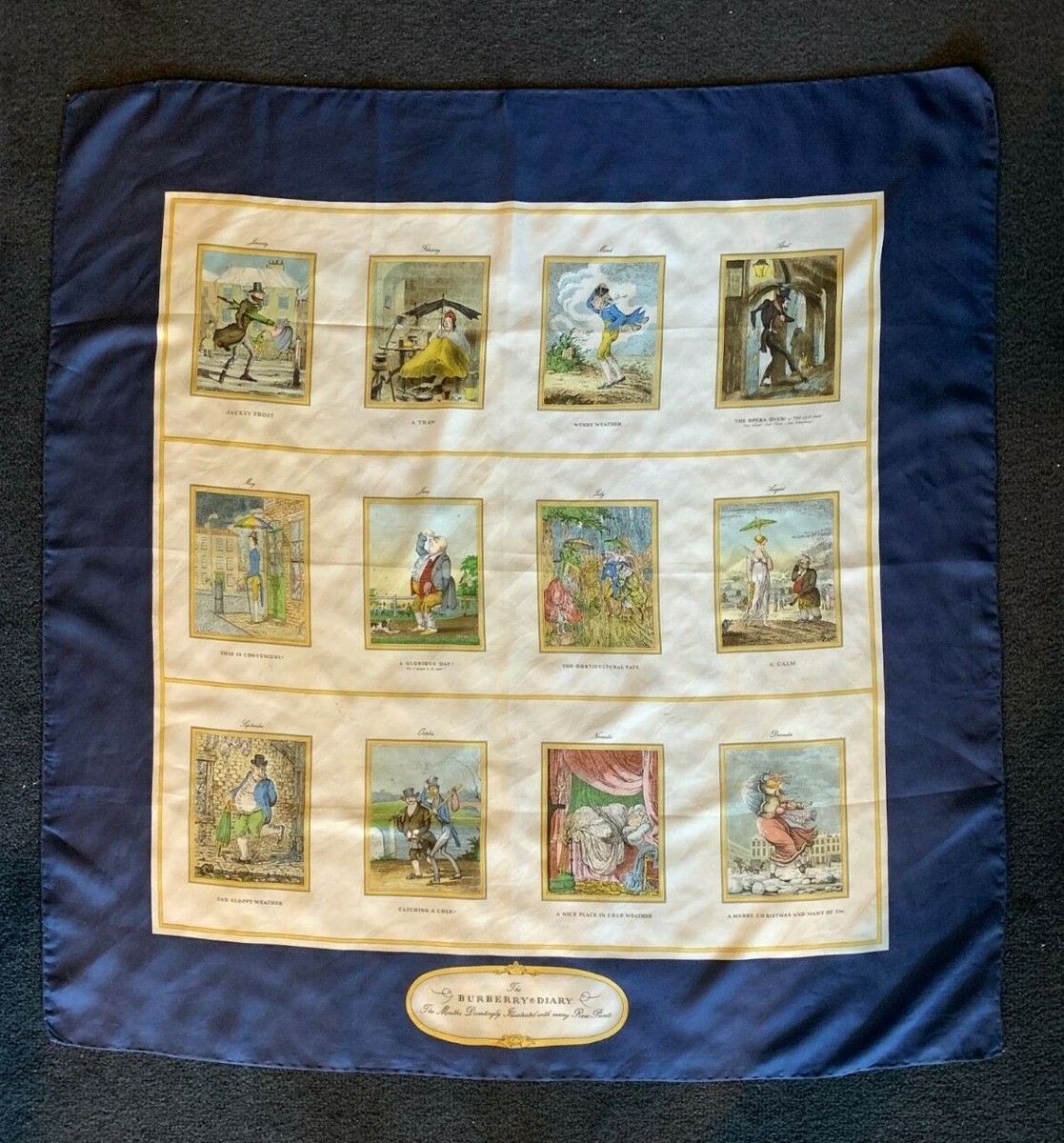 BURBERRY LONDON Silk Twill Navy 