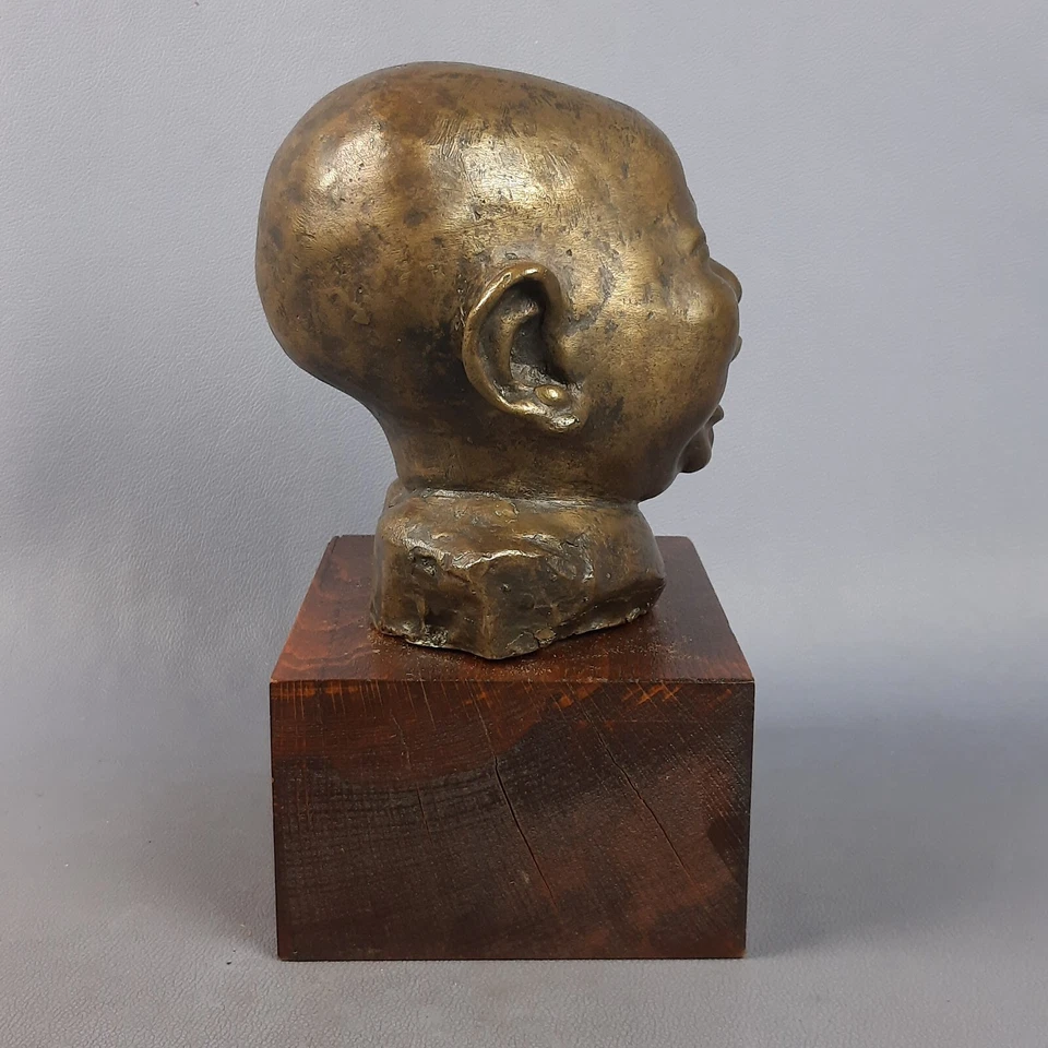 Escultura de bronce niño llorando Todcalo colección vintage Italia años 60 Foto 4 de 4