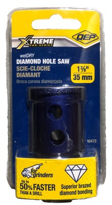 QEP 10472 Xtreme 1-3/8'' Diamond Hole Saw for Grinders