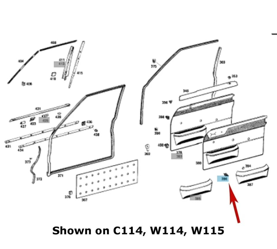 Remache retenedor montaje bolsillo puerta 1971-76 Mercedes C107 R107 C114 W114 W115 Foto 4 de 4