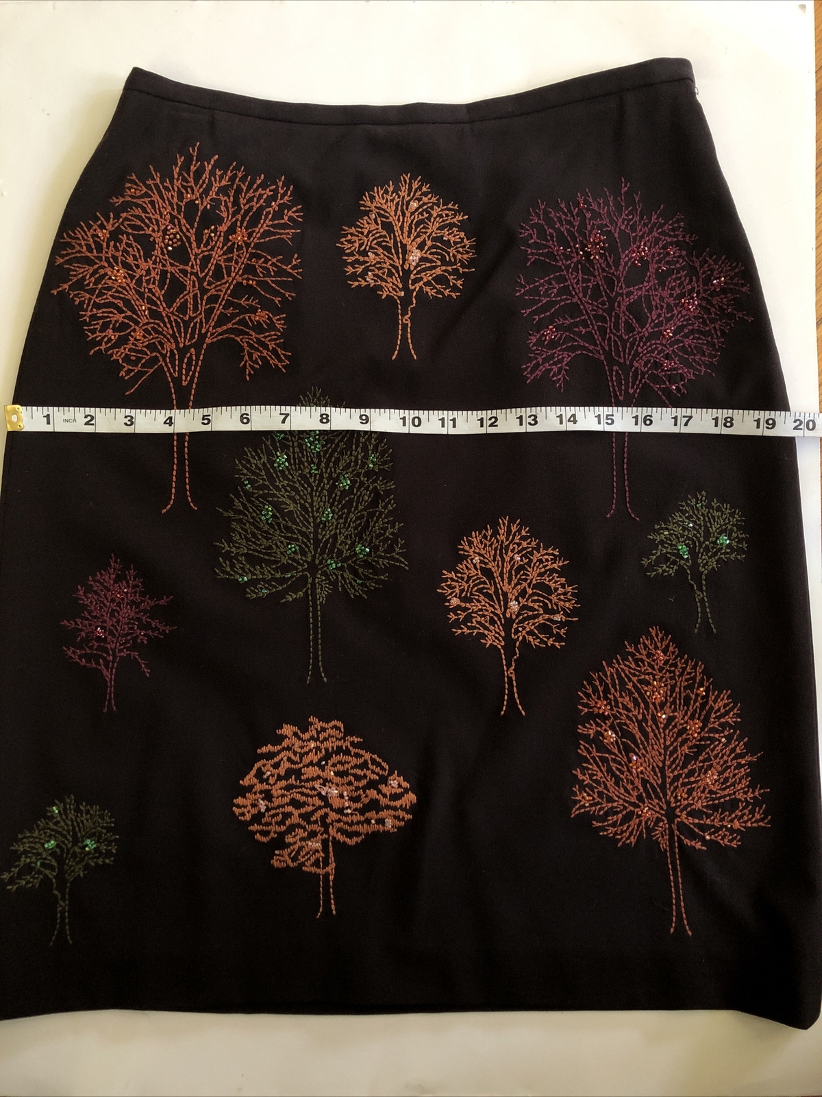 Grace Elements 8 Brown Embroidered Beaded Trees P… - image 7