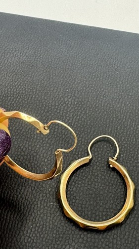 10K Yellow Gold Hoop Earrings 2.9 Grams - Picture 5 of 6