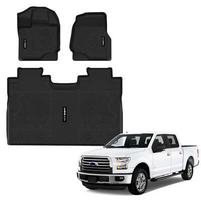 Floor Mats for 2015-2025 Ford F-150 Super Crew Cab Anti-slip All Weather Liners