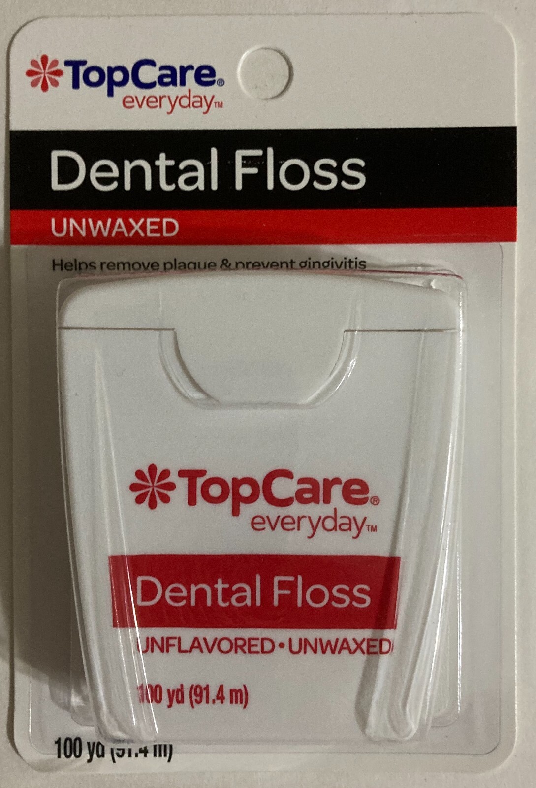 4 Unwaxed Unflavored TopCare Dental Floss 400 Yards Total Top Care Lot