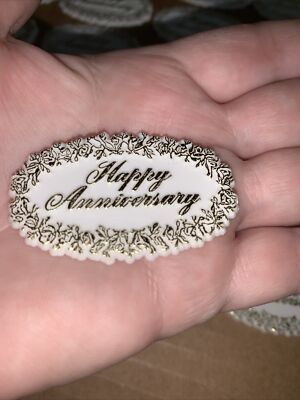 Gold Happy Anniversary Flat Charms Capia Favor Scrapbook