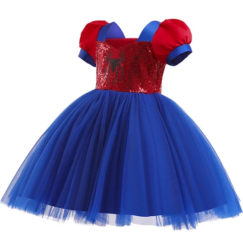Kids Spider-Man Dress Girls Spiderman Costume Superhero Cosplay Fancy Tutu Dress - Picture 6 of 22