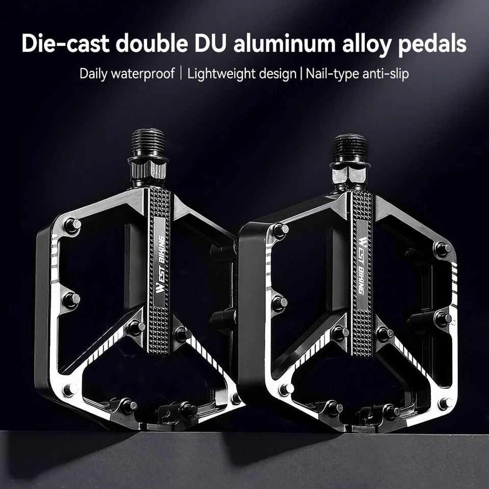Bike Non-Slip Pedals Bicycle Pedal MTB Aluminum Alloy Sealed Bearing Pedal 9/16" - Image 4 of 4
