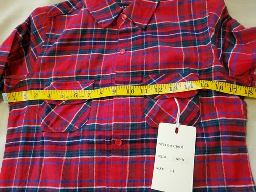Blue Age Jeans USA Shirt Button Down LongSleeve Plaid Red Style Sz S 100% Cotton - Bild 3 von 8