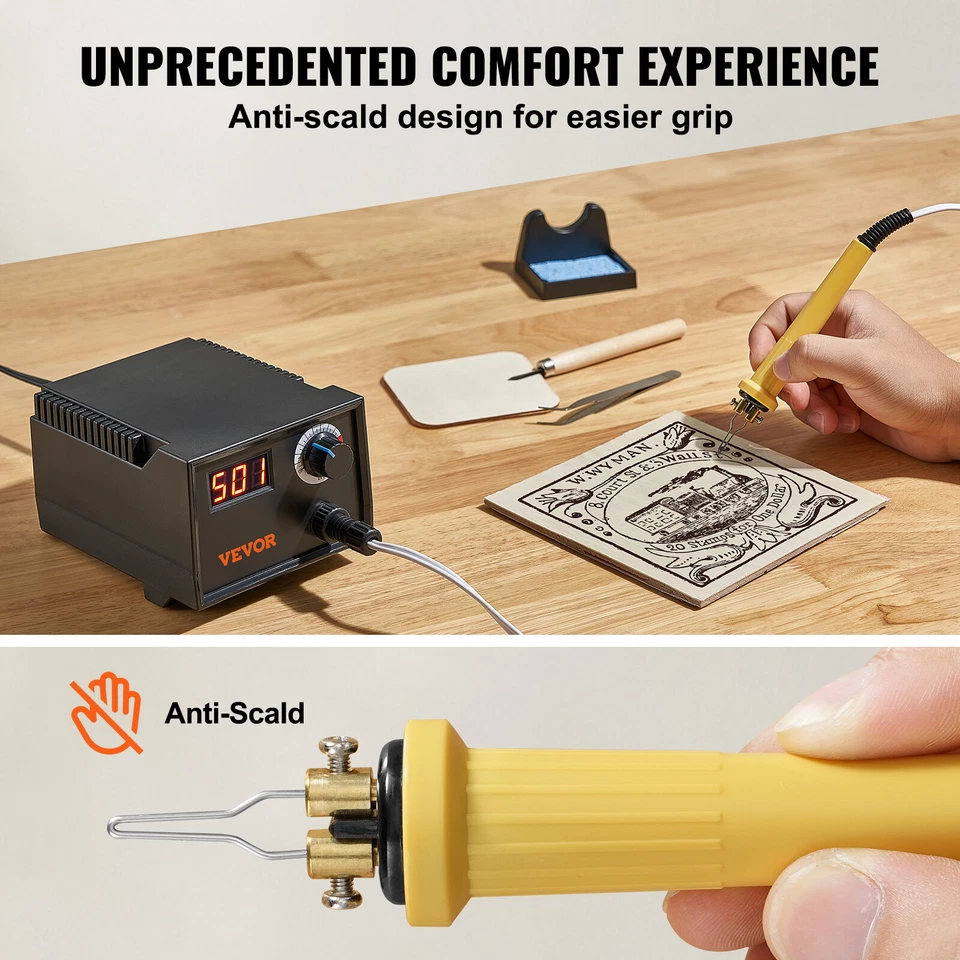 VEVOR Kit de Pyrogravure sur Bois 200~700 °C Réglable 1 Stylo 23 Pointes en Fil - Photo 4/4