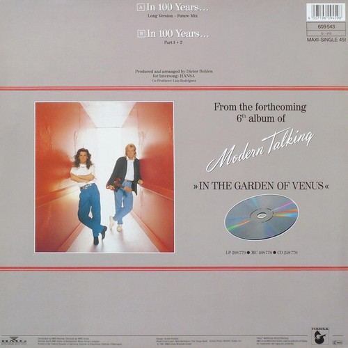 Modern Talking - In 100 Years… (Long Version - Future Mix) (12", Maxi) (Very G - Picture 2 of 5