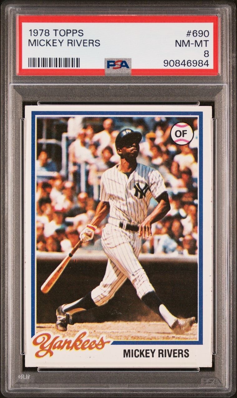 1978 TOPPS MICKEY RIVERS #690 PSA 8  NEW YORK YANKEES
