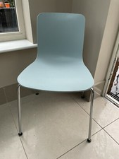 Vitra HAL Tube Stackable Office Canteen Dining Chair - Ice grey / blue