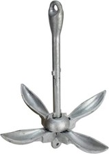 5.5 lb Galvanized Folding Grapnel Anchor for Boats 5 to 14 feet Long