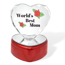 BANBERRY DESIGNS World's Best Mom Lighted Heart - Light Up LED Crystal Heart ...
