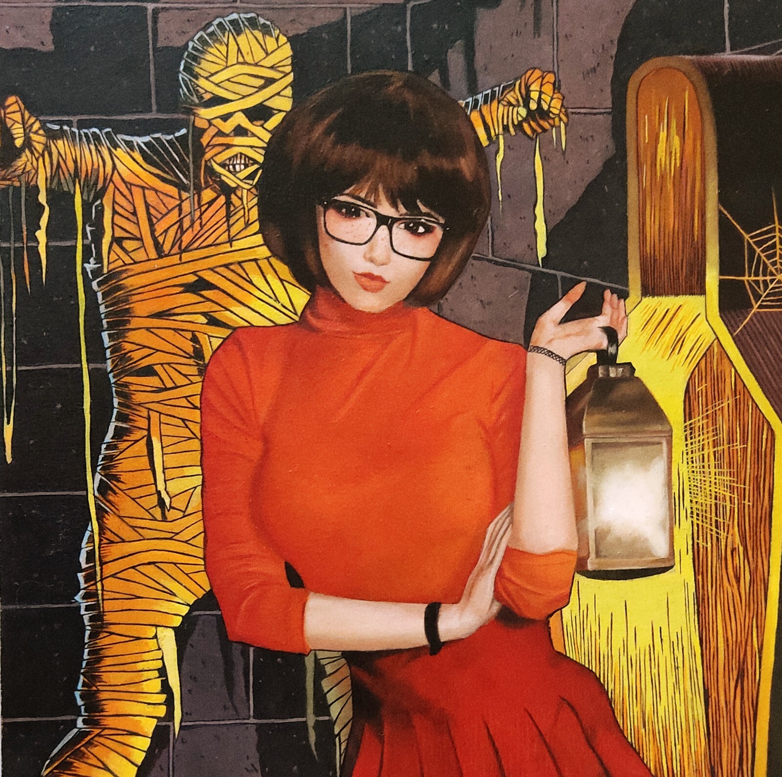 Original Comic Art Sexy Velma (8x12) ScoobyDoo Pinup Painting by YANUEL eBay