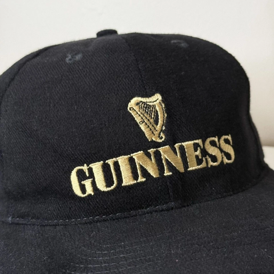 复古吉尼斯啤酒帽黑色金色标志台湾制造 - 均码 — 第 3/4 张图片