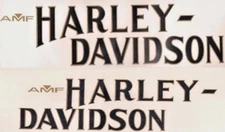 AMF HARLEY SPORTSTER 61243-78 ANNIVERSARY 75TH GAS TANK DECALS BLACK W/GOLD SET