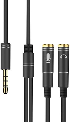 Notebook Handy iPAD Audio Adapter Y Splitter für Kopfhörer mit 2x Klinke Stecker