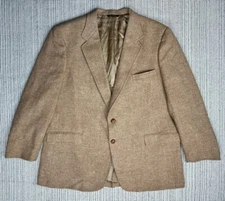 Kuppenheimer Mens Tan Tweed Pure Wool Blazer Sport Coat 2 Button Union Made USA