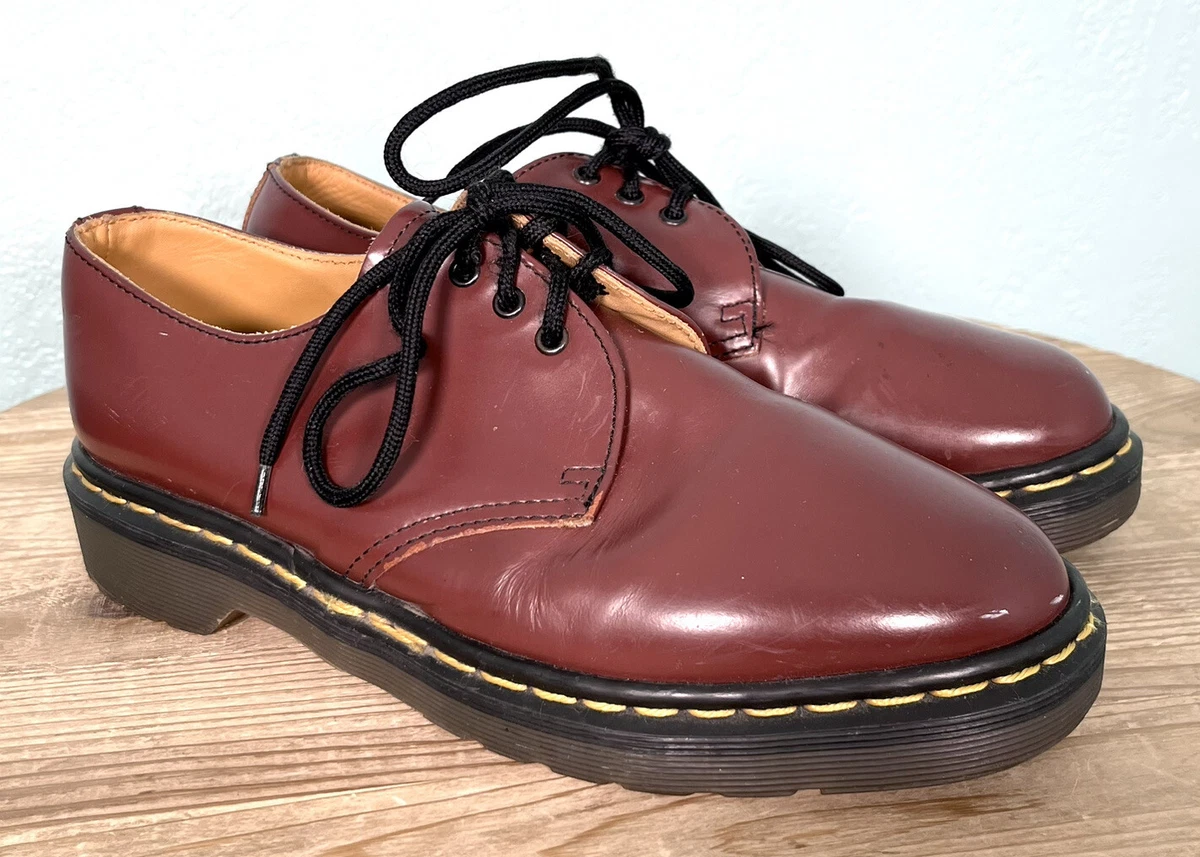 Vintage Doc Martens 1461 Made in England Red 3 Eye Oxford Men UK 6 US 7 Womens 8
