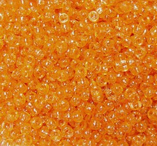 Orange Sparkle Mini Pony Beads made in USA 1000pc crafts kids school kandi