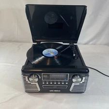 Victrola 50's Black Retro Bluetooth Record Player & Multimedia Center - Tested