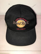 Vintage Hard Rock Cafe Orlando Leatherstrap Snap Hat Black Made In USA