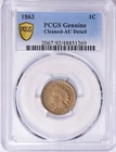 1863 Indian Head Cent 1c PCGS AU Details