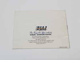 Kabuki Quantum Fighter Authentic Original NES Nintendo Manual Only *