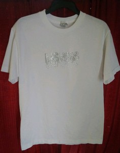 Women-039-s-Las-Vegas-T-shirt-White-Studded-Sz-M