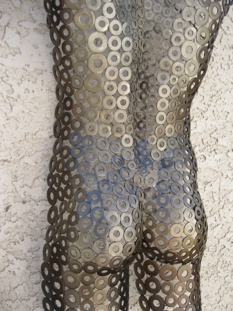 Arte de pared abstracto moderno metal escultura masculina torso por Holly Lentz  Foto 4 de 4