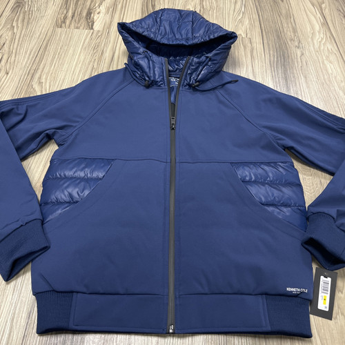 Kenneth Cole New York Full Zip Soft Shell/Puffer Jacket Navy Men’s Medium NWT - Picture 1 of 5