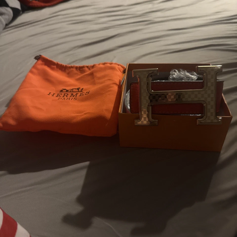 Cinturón reversible vintage años 80 HERMES talla L dorado hebilla H 31-38" AUTÉNTICO Foto 3 de 4