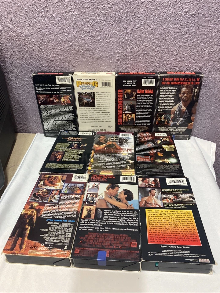 Arnold Schwarzenegger VHS Video 10 Tape Movie Lot Tested Predator Running Man - Image 2 of 4