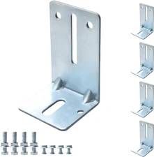 LAJIAOZ Heavy Duty Steel Garage Door Track Jamb Bracket J6 4pcs, Silver 